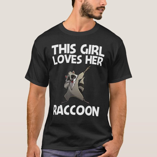 T-shirt Cool Raccoon For Girls Kid Trash Panda Animal Wild (Devant)