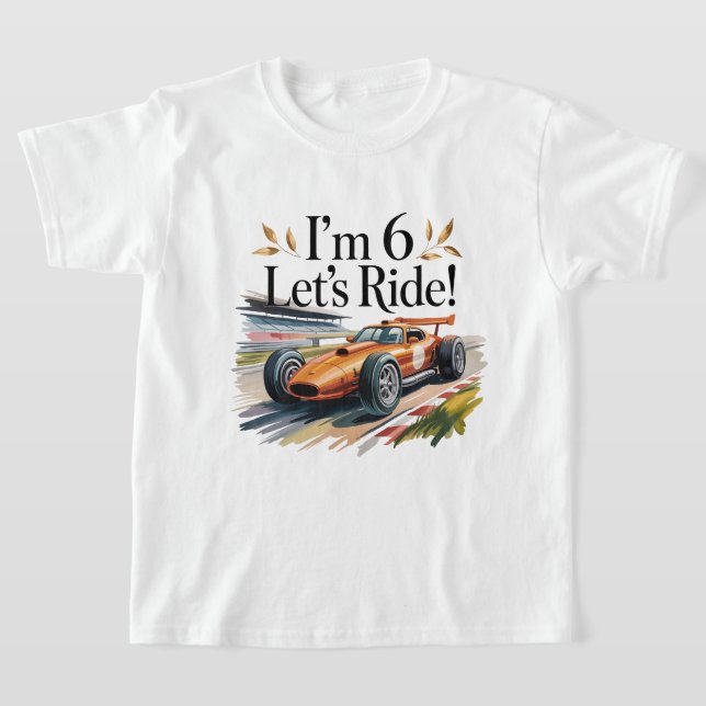 T-shirt Cool Race Car Birthday Design for 6 Year Old Boys (Poser)