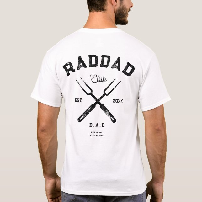 T-shirt Cool Rad Papa Grill Club Funny Fête des pères BBQ (Dos)