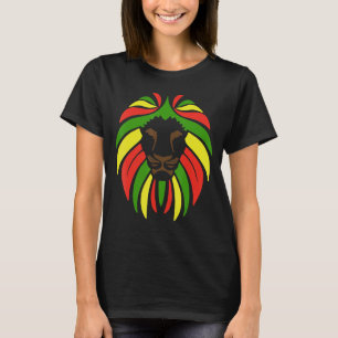 T-shirt Cool Rasta Tête de Lion coloré pour Réggae Lover