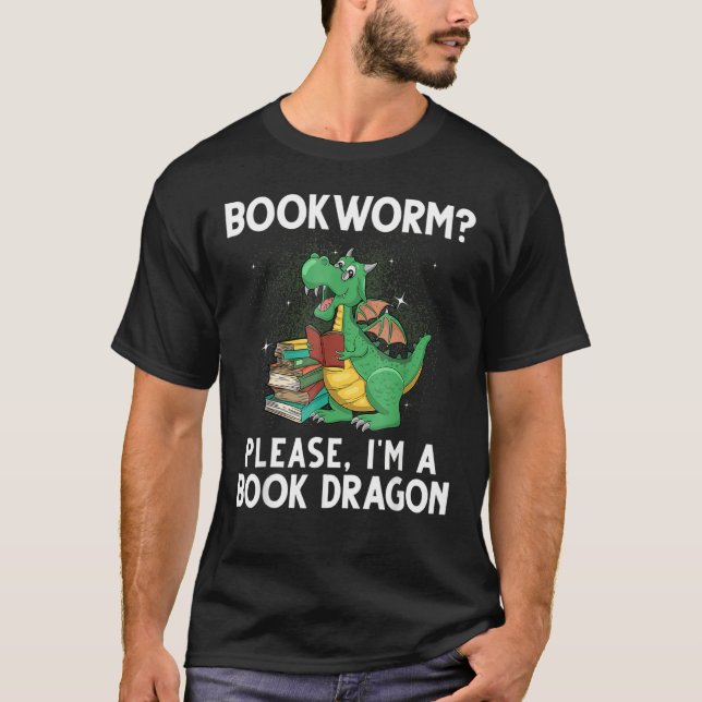 T-shirt Cool Reading For Men Women Book Dragon Reader Libr (Devant)