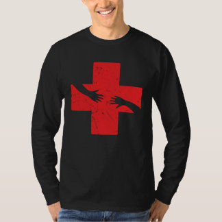 T-shirt Cool Red Cross Caring Hands Helping Red Cross Acti