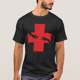 T-shirt Cool Red Cross Caring Hands Helping Red Cross Acti