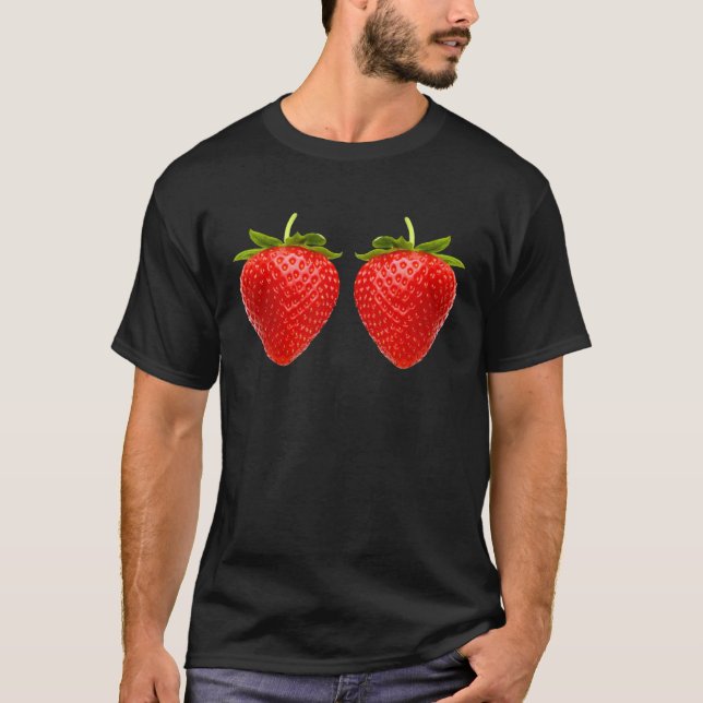T-shirt Cool Red Strawberry Illustration Novelty Graphic D (Devant)