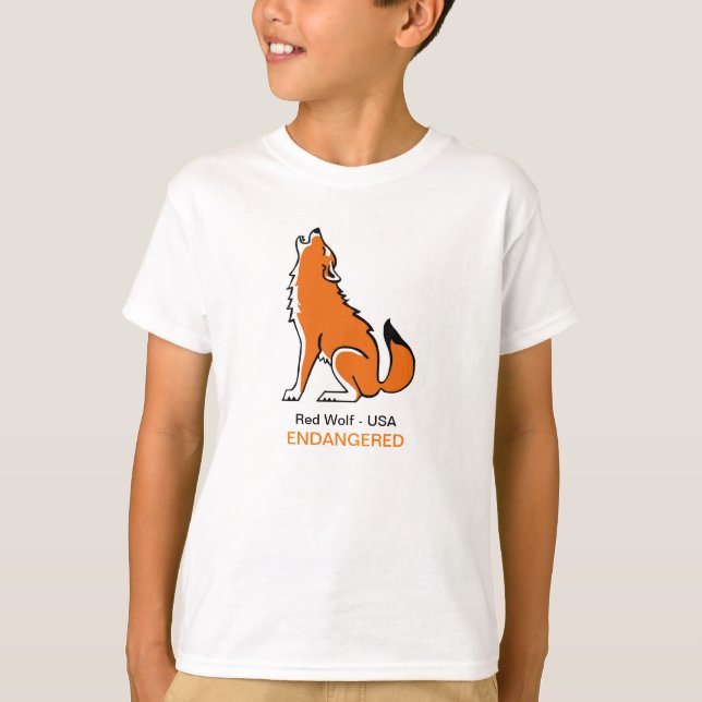 T-shirt Cool Red WOLF - Graphique animal en danger - (Devant)