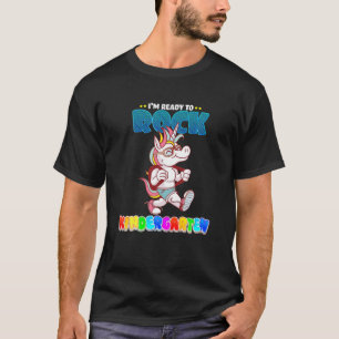 T-shirt Cool Retour À L'École Je Suis Prêt À Rock Maternel