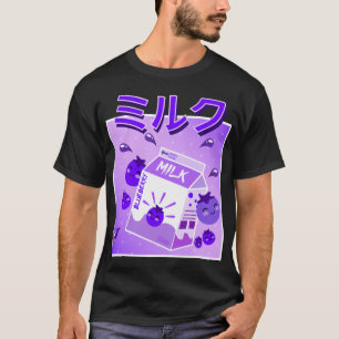 T-shirt Cool Retro 90s Japonais Kawaii Blueberry Milk Shak