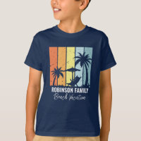 Cool Retro Beach Vacances Navy Blue Kids