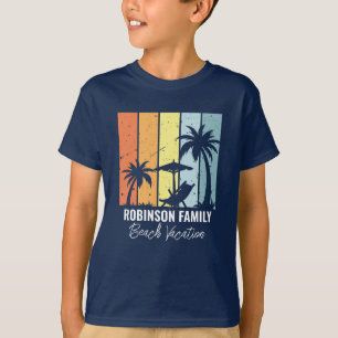 T-shirt Cool Retro Beach Vacances Navy Blue Kids