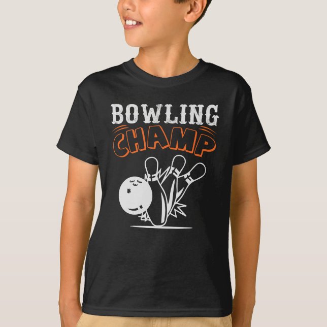 T-shirt Cool Retro Bowling Champ Sport Boys (Devant)