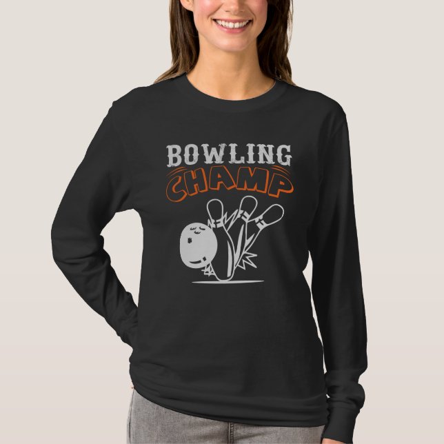 T-shirt Cool Retro Bowling Champ Sport pour femmes (Devant)