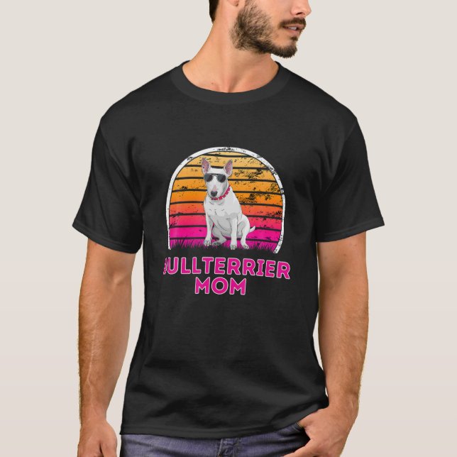 T-shirt Cool Retro Bullterrier Maman - Fête des mères Amou (Devant)
