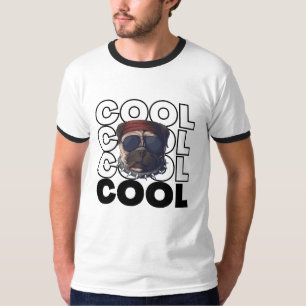 T-shirt cool Retro Dog Ringer 🐶 Décontracté lib