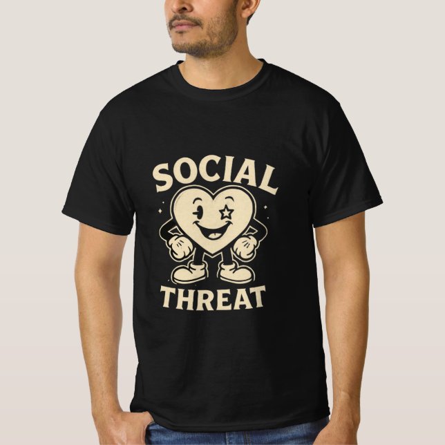 T-shirt cool retro heart shape men tee (Devant)