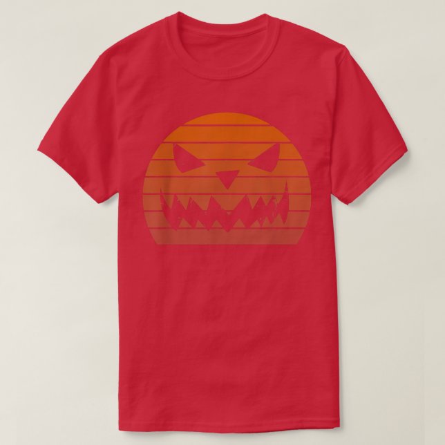 T-shirt Cool Retro Jack-o'-lantern citrouille effrayant fa (Design devant)