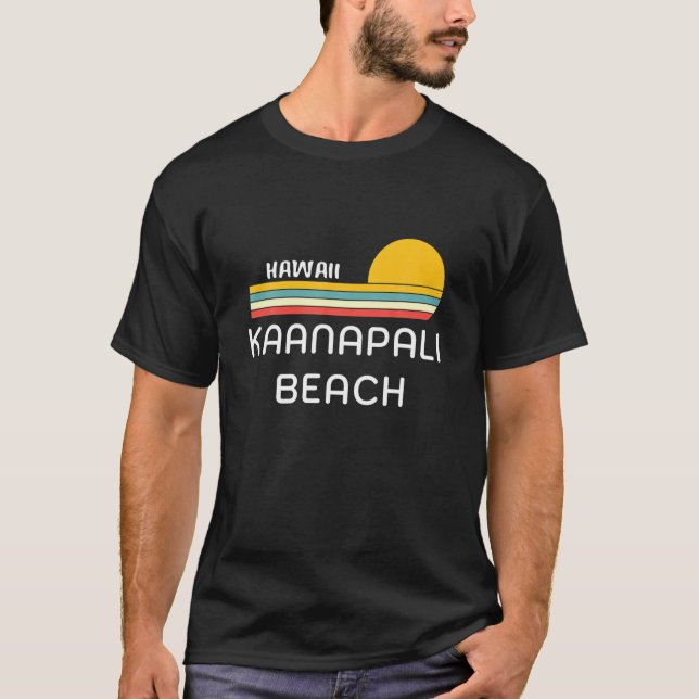 T-shirt Cool Rétro Kaanapali Beach Hawaii Retro 70'S Sunse (Devant)