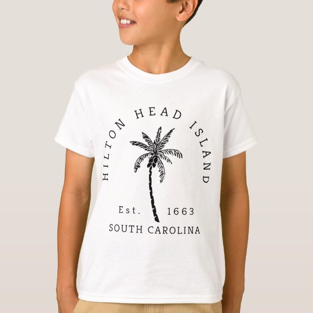 T-shirt Cool rétro Original Hilton Head Island Palm Tree N (Devant)