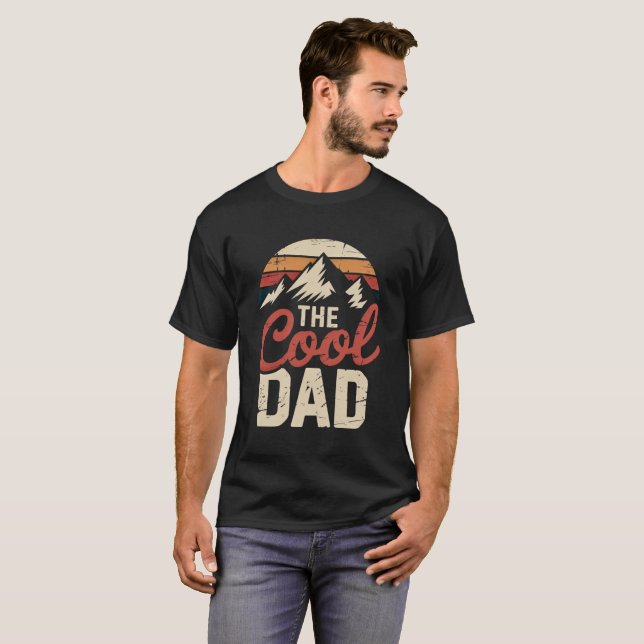 T-shirt Cool rétro Papa Randonnée (Devant entier)