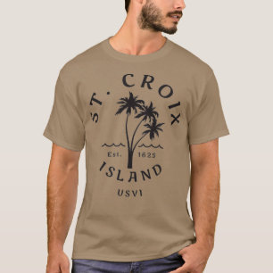 T-shirt Cool rétro St Croix USVI Beach Palm Tree
