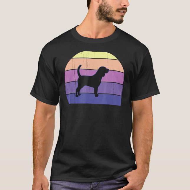 T-shirt Cool Retro Sunset Beagle Grand Beagle Propriétaire (Devant)