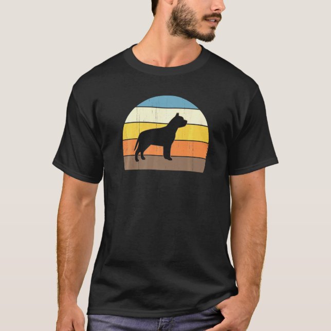 T-shirt Cool Retro Sunset Pit Bulls  Great Pitbull Owner (Devant)