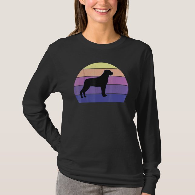 T-shirt Cool Retro Sunset Rottweilers Great Rottweiler Pro (Devant)