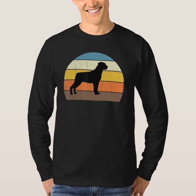 T-shirt Cool Retro Sunset Rottweilers Great Rottweiler Pro (Devant)