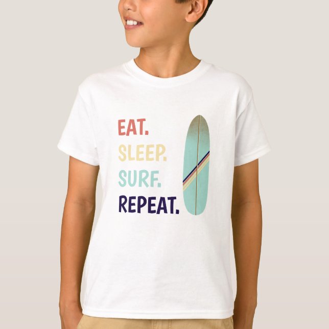 T-shirt Cool Retro Vintage Blue Surboard Surf (Devant)