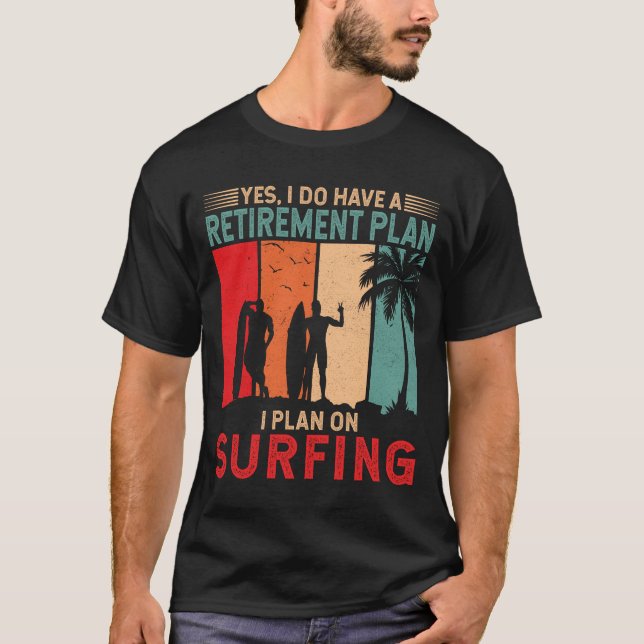 T-shirt Cool Retro Vintage Surfer Surf Surf (Devant)
