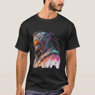 T-shirt Cool Robot Cyberpunk rétro coucher de soleil vinta