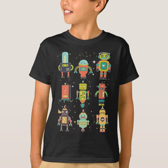 T-shirt Cool Robots Collection Boys Girls Robotic (Devant)