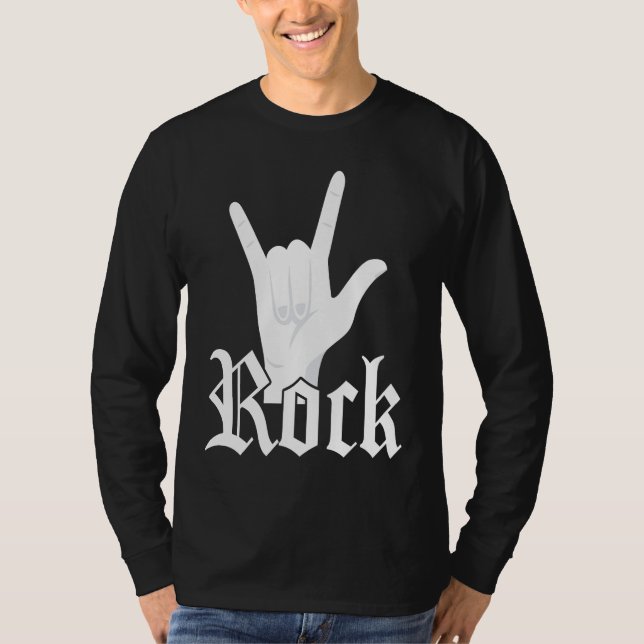 T-shirt Cool Rock Hand Symbol Popular Rock Singer Music (Devant)