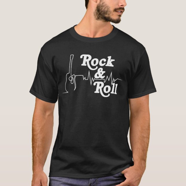 T-shirt Cool Rock & Roll Heartbeat Cadeau pour musiciens (Devant)