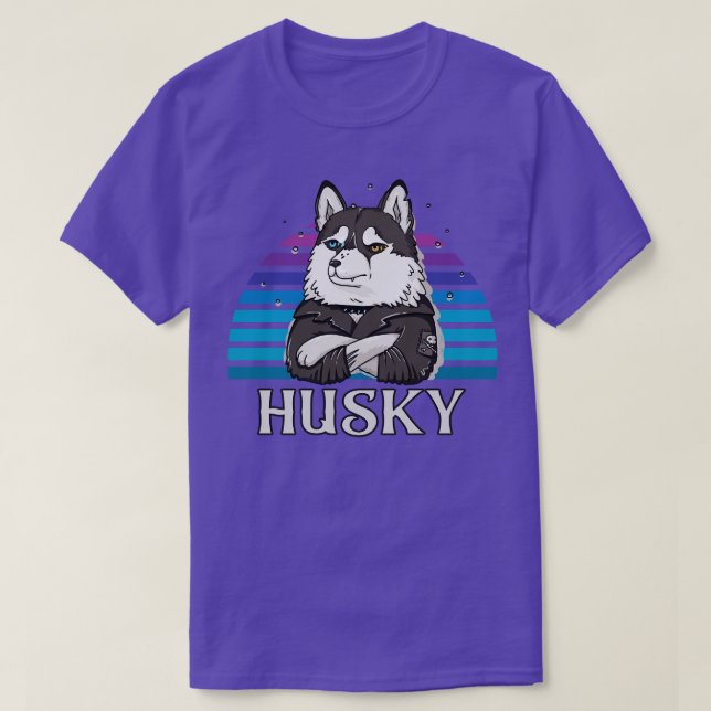 T-shirt Cool Rocker Husky Amoureux des chiens (Design devant)