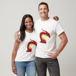 T-shirt Cool Rouge et jaune Simple Imaginaire dragon emblè
