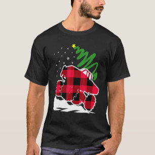 T-shirt Cool Rouge Plaid Monster Camion Costume de Noël Ho