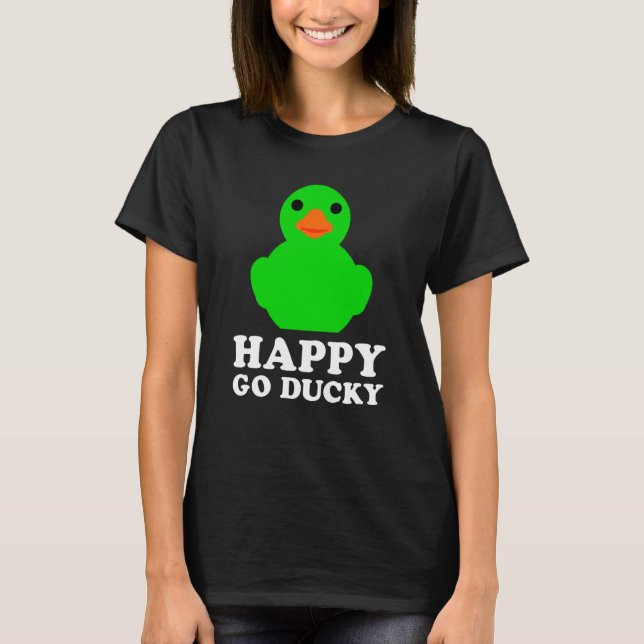 T-shirt Cool Rubber Duck Lucky Ducky Quack Cute Animal Gra (Devant)