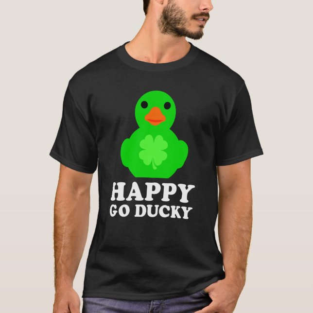 T-shirt Cool Rubber Duck Lucky Go Ducky St Patrick's Day   (Devant)