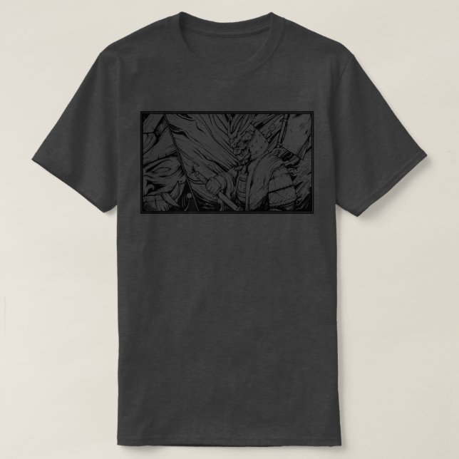 T-shirt Cool Samurai Warrior Japonais Oni Line Art (2) (Design devant)