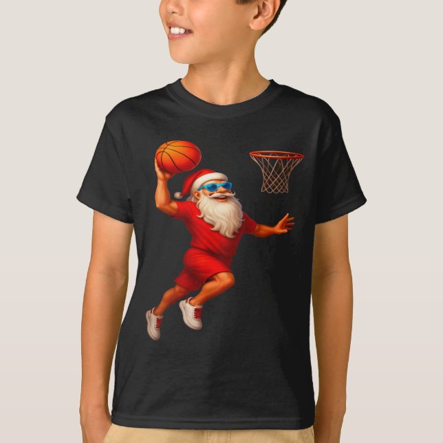 T-shirt Cool Santa Basketball Player Dunking Xmas Christma (Devant)