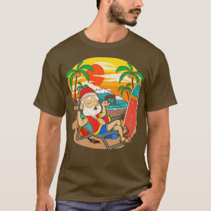 T-shirt Cool Santa Claus coucher de soleil Tropical Hawaii