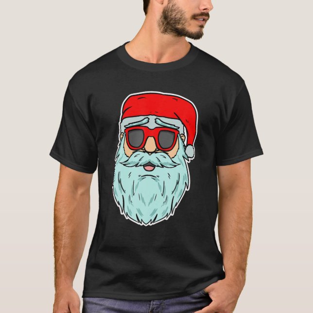 T-shirt Cool Santa Claus Lunettes de soleil Joyeux Noël (Devant)