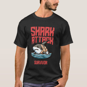 T-shirt Cool Shark Attack Survivor Injury Beach Funny Shar