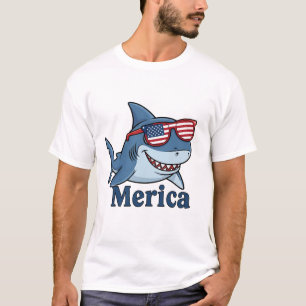 T-shirt Cool Shark USA Lunettes de soleil - Jour de l'Indé