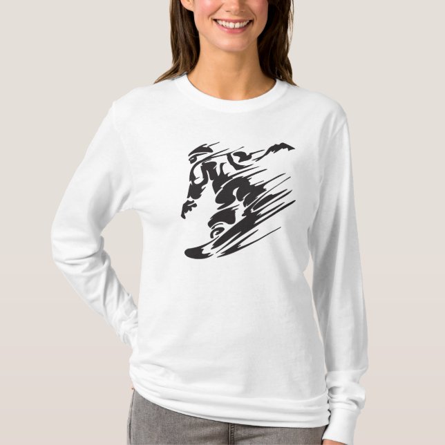 T-shirt cool Silhouette Snowboard Mountain (Devant)
