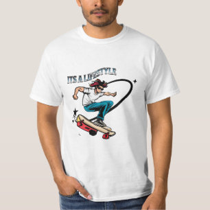 T-shirt Cool Skateboarder Fun Citation C'est un mode de vi
