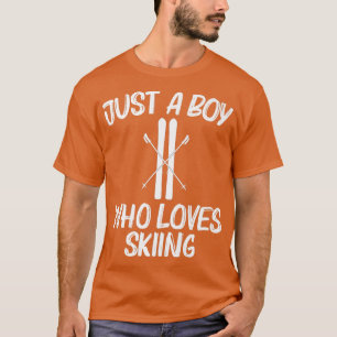 T-shirt Cool Ski Pour Garçons Enfants Ski Ski Skier Snowbo