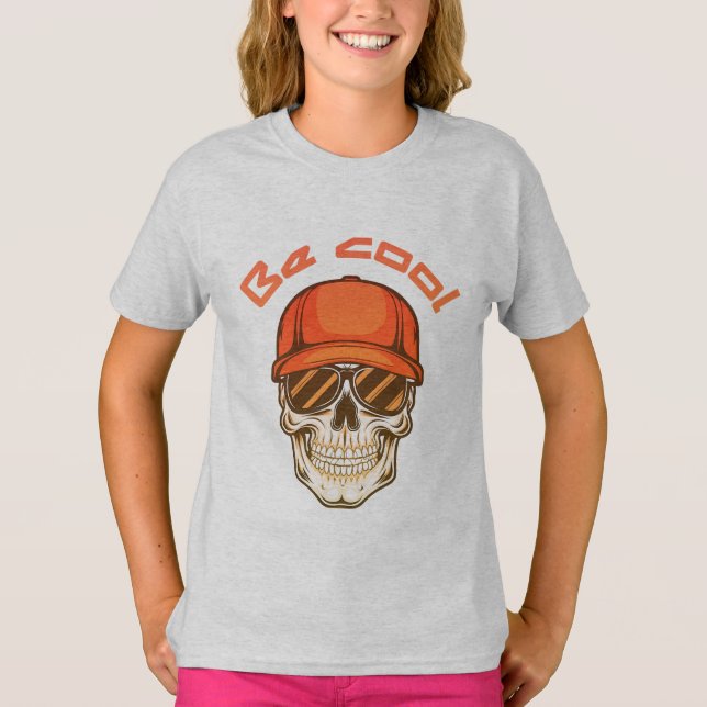 T-shirt Cool Skull with Cap and Sunglasses (Devant)