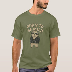T-shirt Cool Sloth dans Pose de veste en cuir