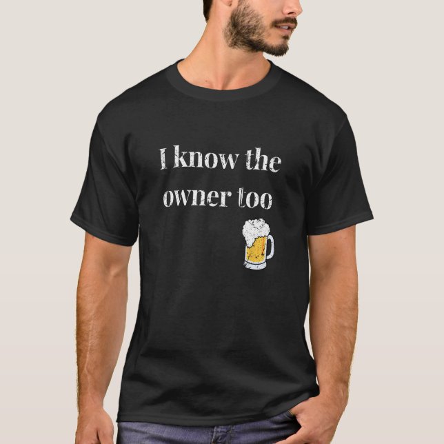 T-shirt Cool Snark Joke Bartender Funny Bouncer Je Connais (Devant)